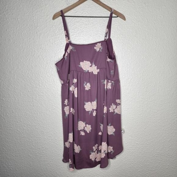 Torrid Plus Size Lexie Purple Floral Georgette Babydoll Cami  Plus Size 2X - Picture 9 of 9